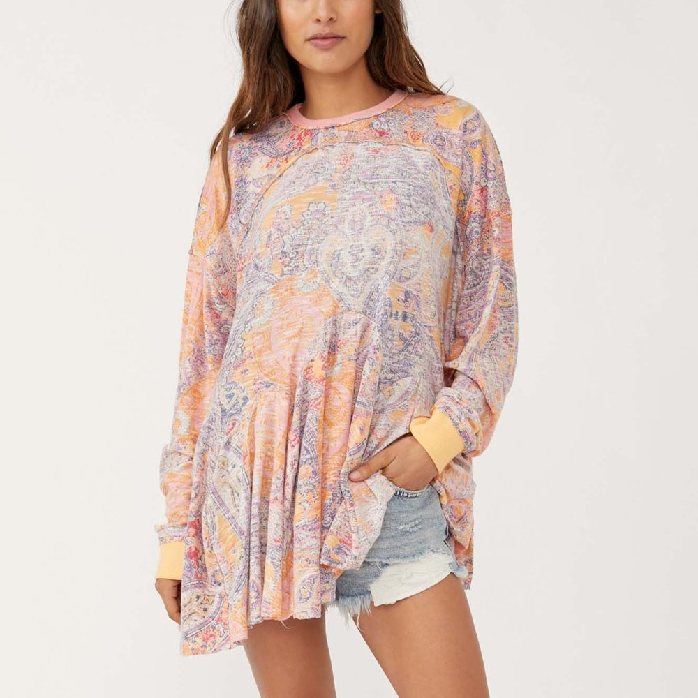 Free People Multicolor Long Sleeve Top